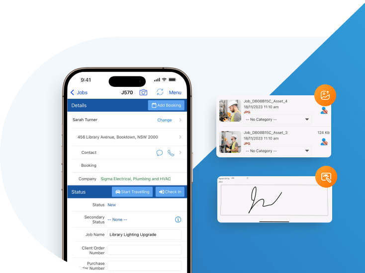 Capture images and sign-off on Jobs in the field even without reception.