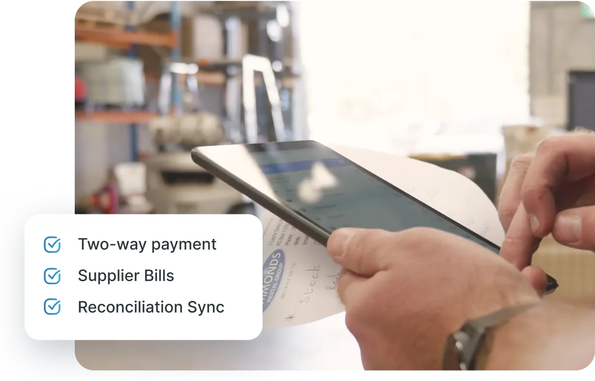 Advanced accounts integration features including supplier bills and reconciliation