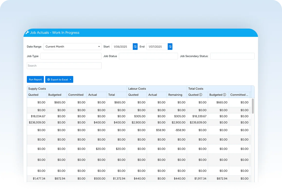 Jobs and scheduling reports