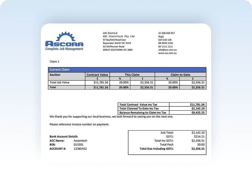 Live claim tracking