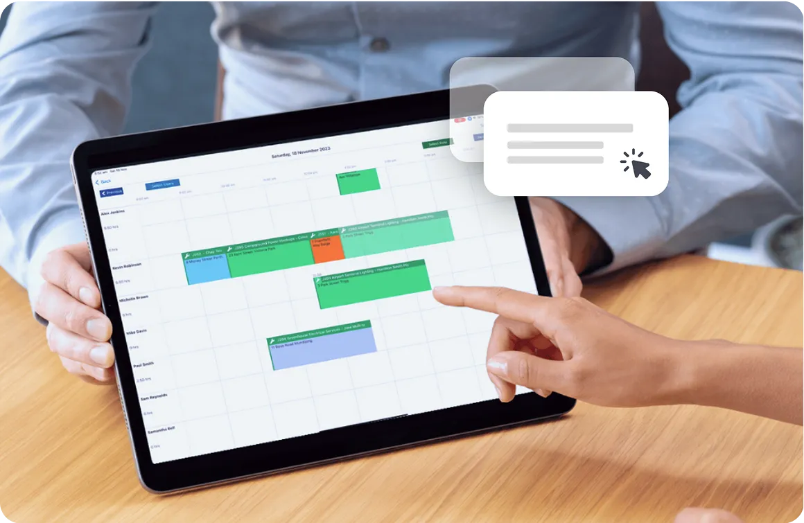 Drag and drop scheduling on phone or tablet