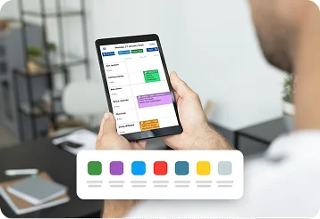 Custom colour coding schemes for Jobs and Quotes.